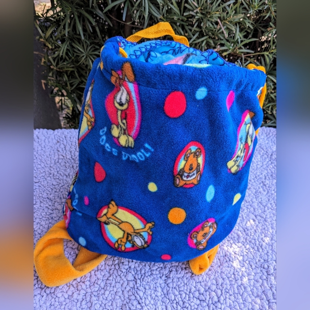 GARFIELD and ODIE FLEECE BLANKET‎ SACK/BACKPACK Vintage Cute
